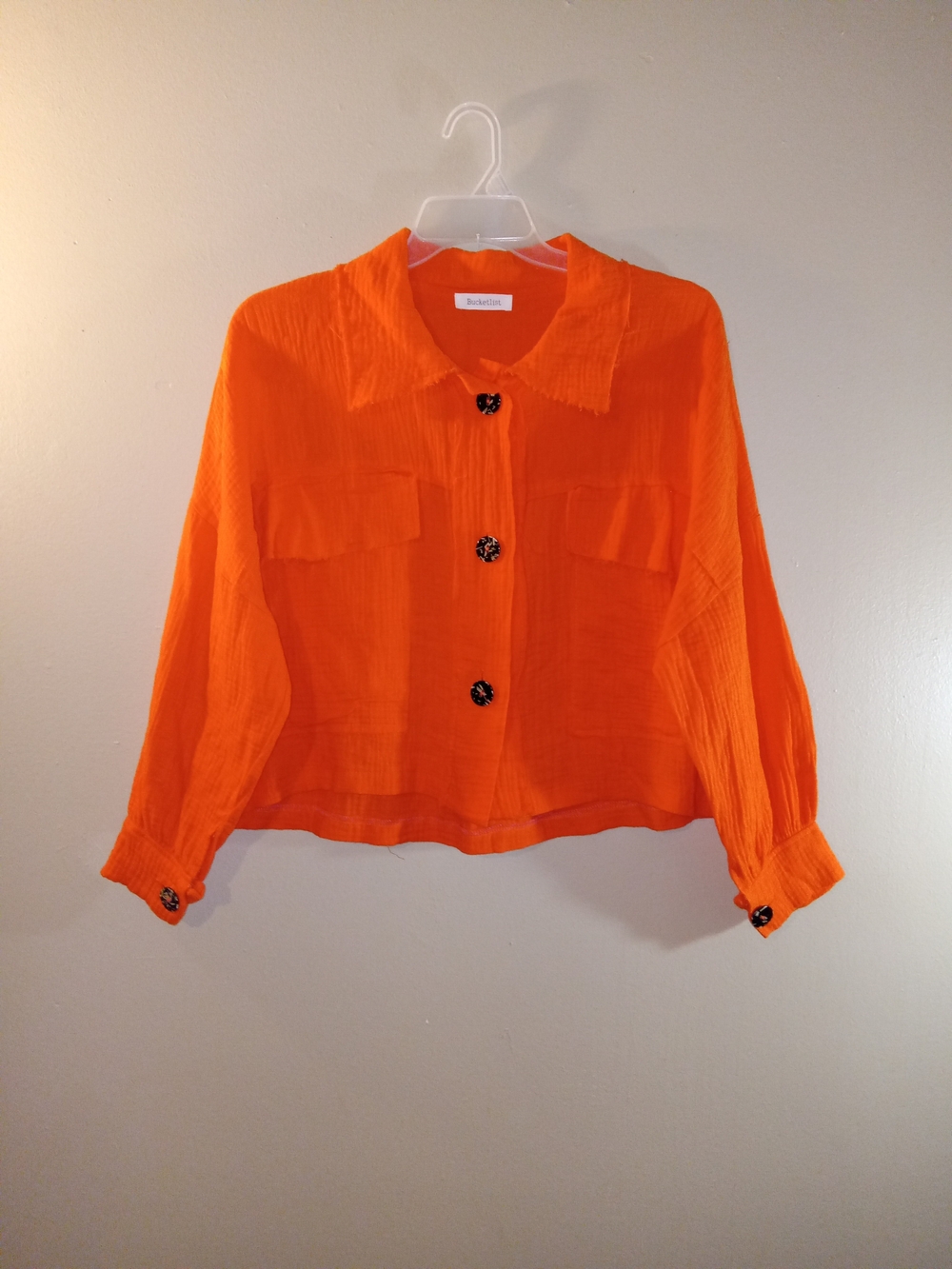 BUCKETLIST Bright Orange Button-Front Jacket